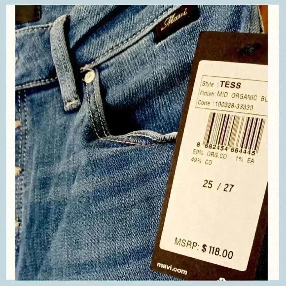 Mavi Tess Jeans High Rise Skinny, Size: 25, Straight Leg Jeans, Button Down Jean - Picture 8 of 8
